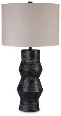 Thumbnail for Kerbert - Distressed Black - Terracotta Table Lamp - Tony's Home Furnishings
