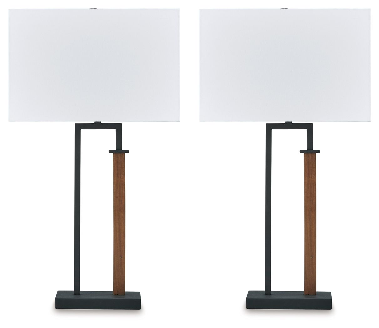 Voslen - Black / Brown - Metal Table Lamp (Set of 2) - Tony's Home Furnishings