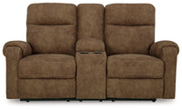 Thumbnail for Edenwold - Brindle - Dbl Reclining Loveseat With Console - Tony's Home Furnishings