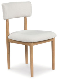 Thumbnail for Sawdyn - White / Light Brown - Dining Upholstered Side Chair (Set of 2) - Tony's Home Furnishings