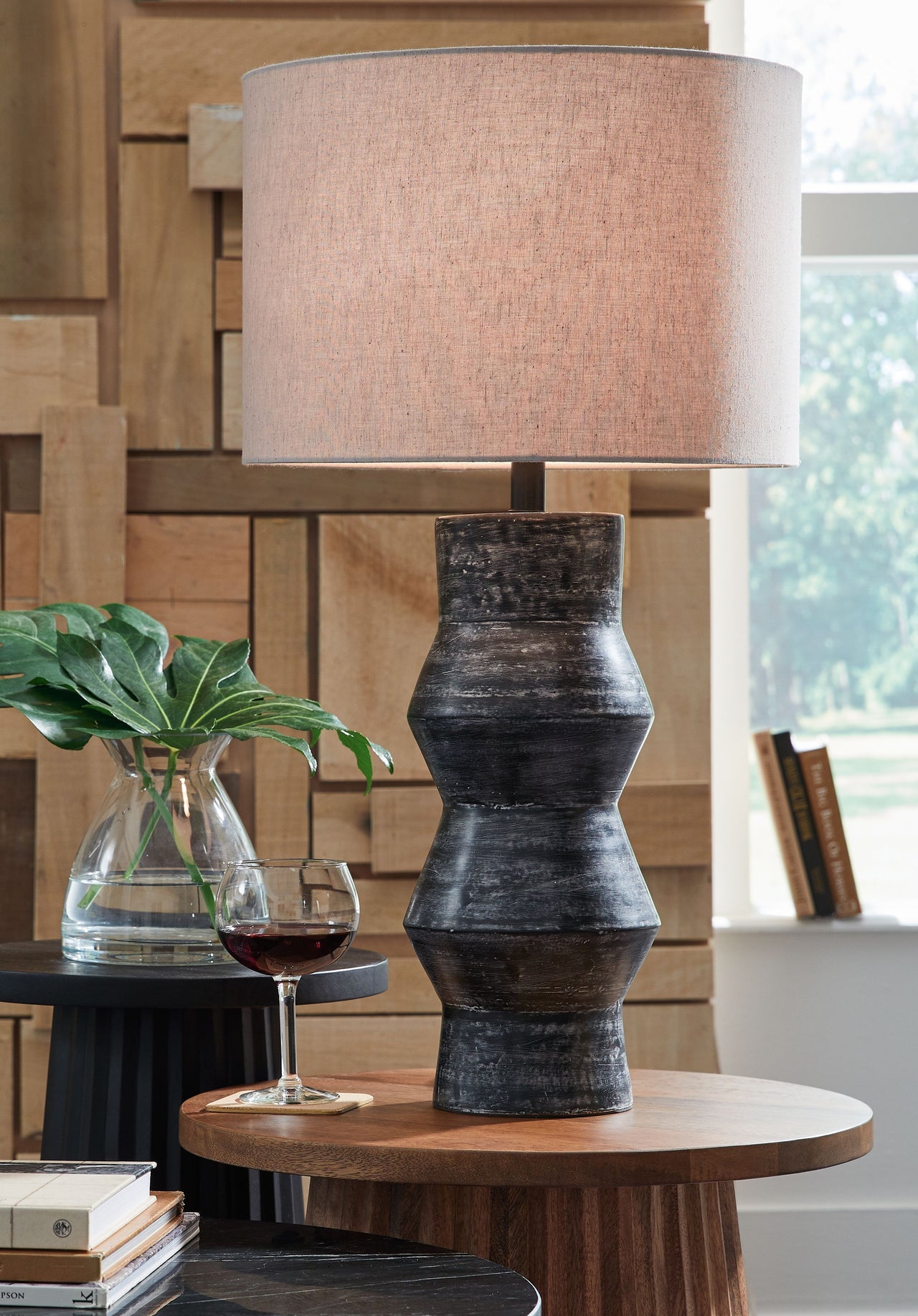 Kerbert - Distressed Black - Terracotta Table Lamp - Tony's Home Furnishings