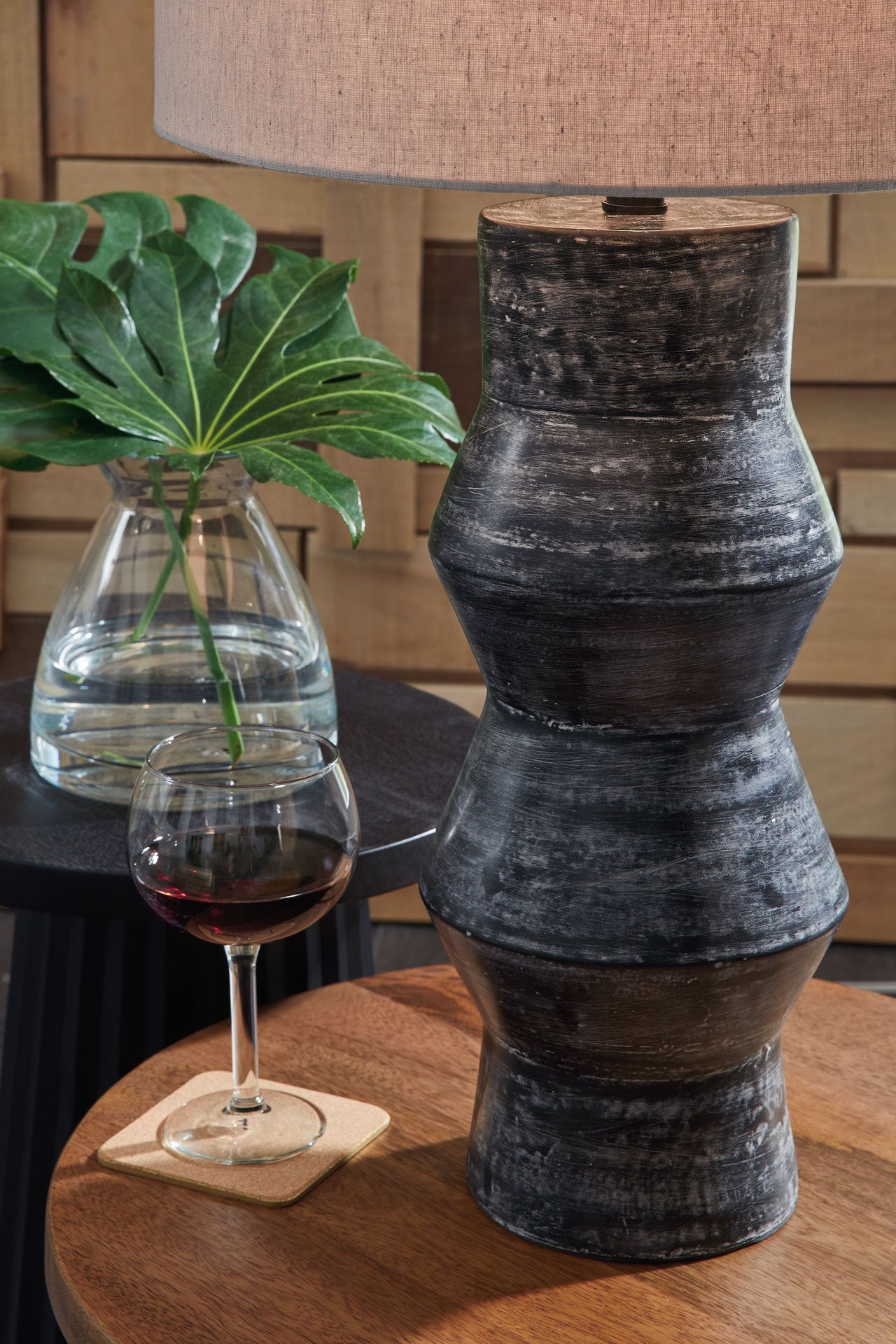 Kerbert - Distressed Black - Terracotta Table Lamp - Tony's Home Furnishings