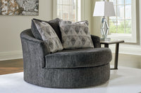 Thumbnail for Biddeford - Shadow - Oversized Swivel Accent Chair - Tony's Home Furnishings