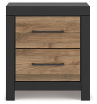 Thumbnail for Vertani - Black / Honey Brown - Two Drawer Night Stand - Tony's Home Furnishings