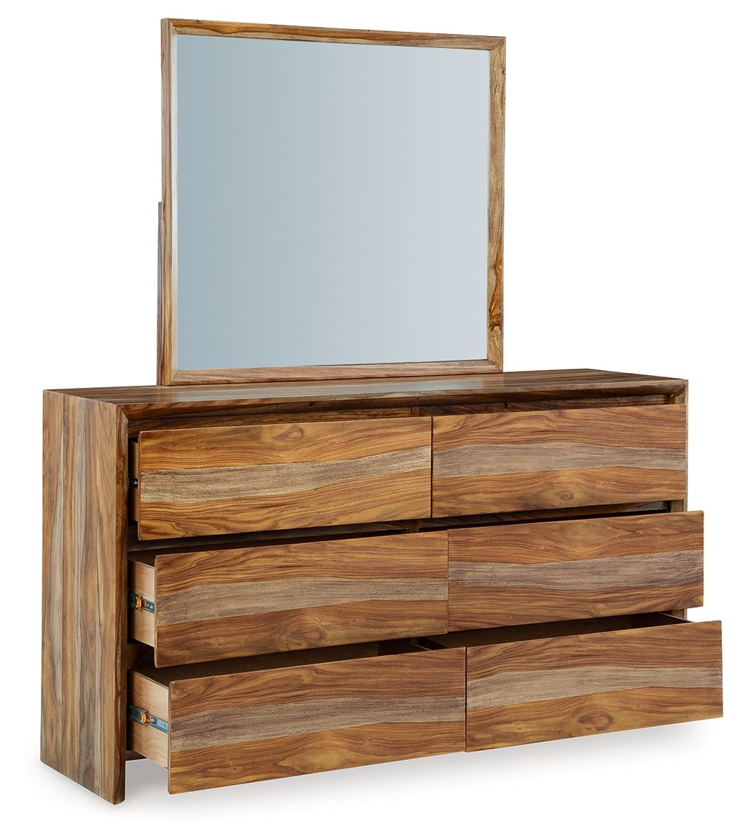 Dressonni - Brown - Dresser And Mirror - Tony's Home Furnishings