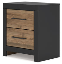 Thumbnail for Vertani - Black / Honey Brown - Two Drawer Night Stand - Tony's Home Furnishings