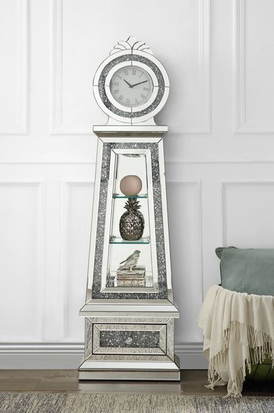 Noralie - Grandfather Clock - Mirrored - 63" - Tony's Home Furnishings