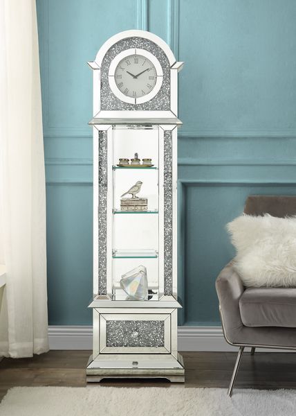 Noralie - Grandfather Clock - Pearl Silver - Tony's Home Furnishings