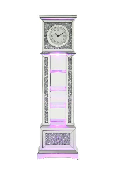 Noralie - Grandfather Clock - Mirrored & Faux Diamonds - Wood - Tony's Home Furnishings