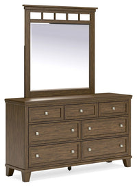 Thumbnail for Shawbeck - Medium Brown - Dresser And Mirror - Tony's Home Furnishings