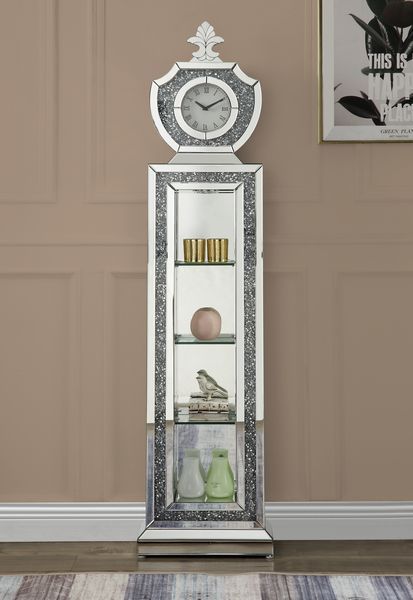 Noralie - Grandfather Clock - Mirrored - Wood - 63" - Tony's Home Furnishings