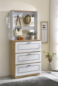 Thumbnail for Hewett - Shoe Cabinet - Light Oak & White Finish - Tony's Home Furnishings