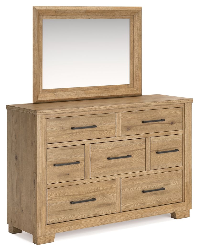 Galliden - Light Brown - Dresser And Mirror - Tony's Home Furnishings