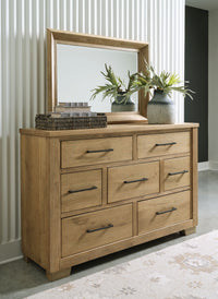 Thumbnail for Galliden - Light Brown - Dresser And Mirror - Tony's Home Furnishings