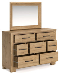 Thumbnail for Galliden - Light Brown - Dresser And Mirror - Tony's Home Furnishings