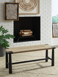 Thumbnail for Acerman - Black / Natural - Accent Bench - Tony's Home Furnishings