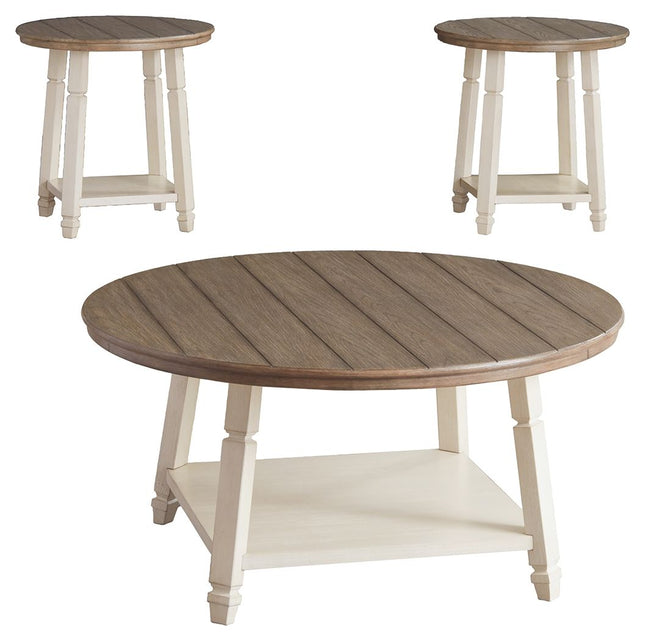 Bolanbrook - White / Brown / Beige - Occasional Table Set (Set of 3) Ashley Furniture 