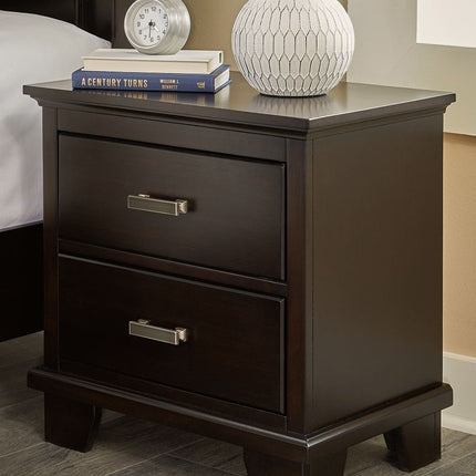 Covetown - Dark Brown - Two Drawer Night Stand Signature Design by Ashley® 