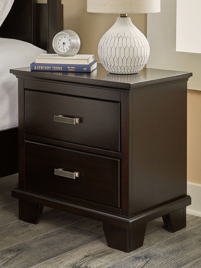 Covetown - Dark Brown - Two Drawer Night Stand Signature Design by Ashley® 