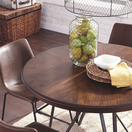 Centiar - Two-tone Brown - Round Dining Room Table Signature Design by Ashley® 