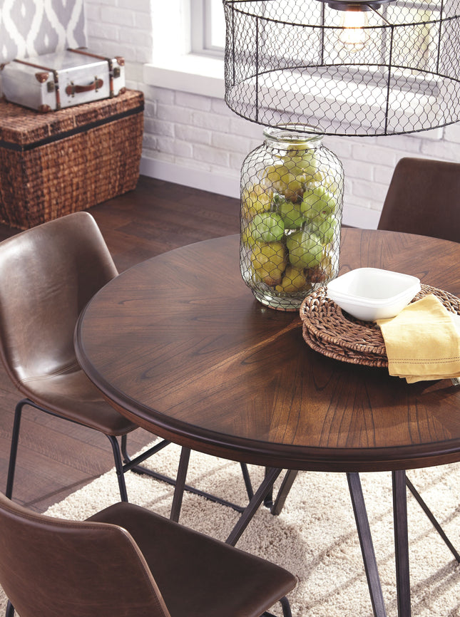 Centiar - Two-tone Brown - Round Dining Room Table Signature Design by Ashley® 