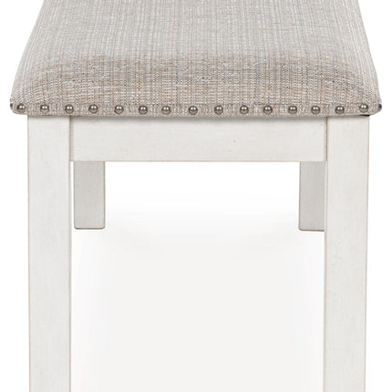 Robbinsdale - Antique White - Large Upholstered Dining Room Bench Signature Design by Ashley® 