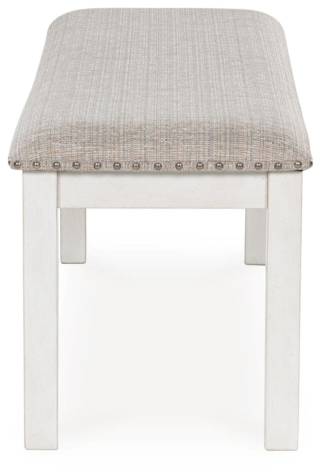 Robbinsdale - Antique White - Large Upholstered Dining Room Bench Signature Design by Ashley® 