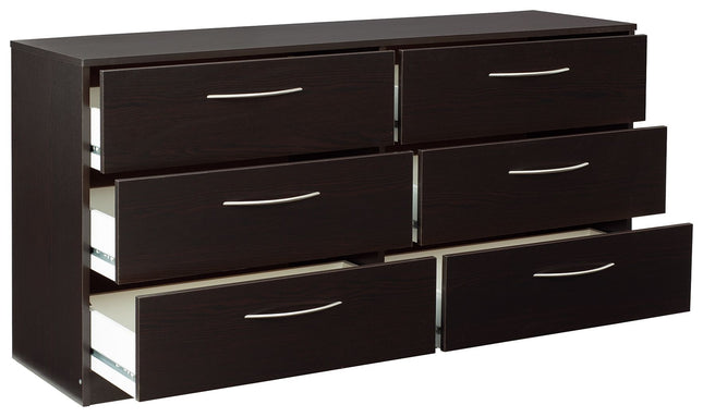 Finch - Black - Six Drawer Dresser Signature Design by Ashley® 