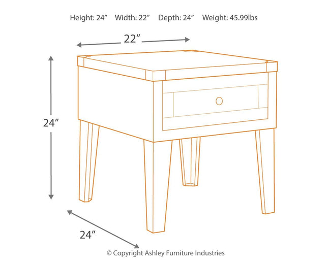 Chazney - Rustic Brown - Rectangular End Table Ashley Furniture 