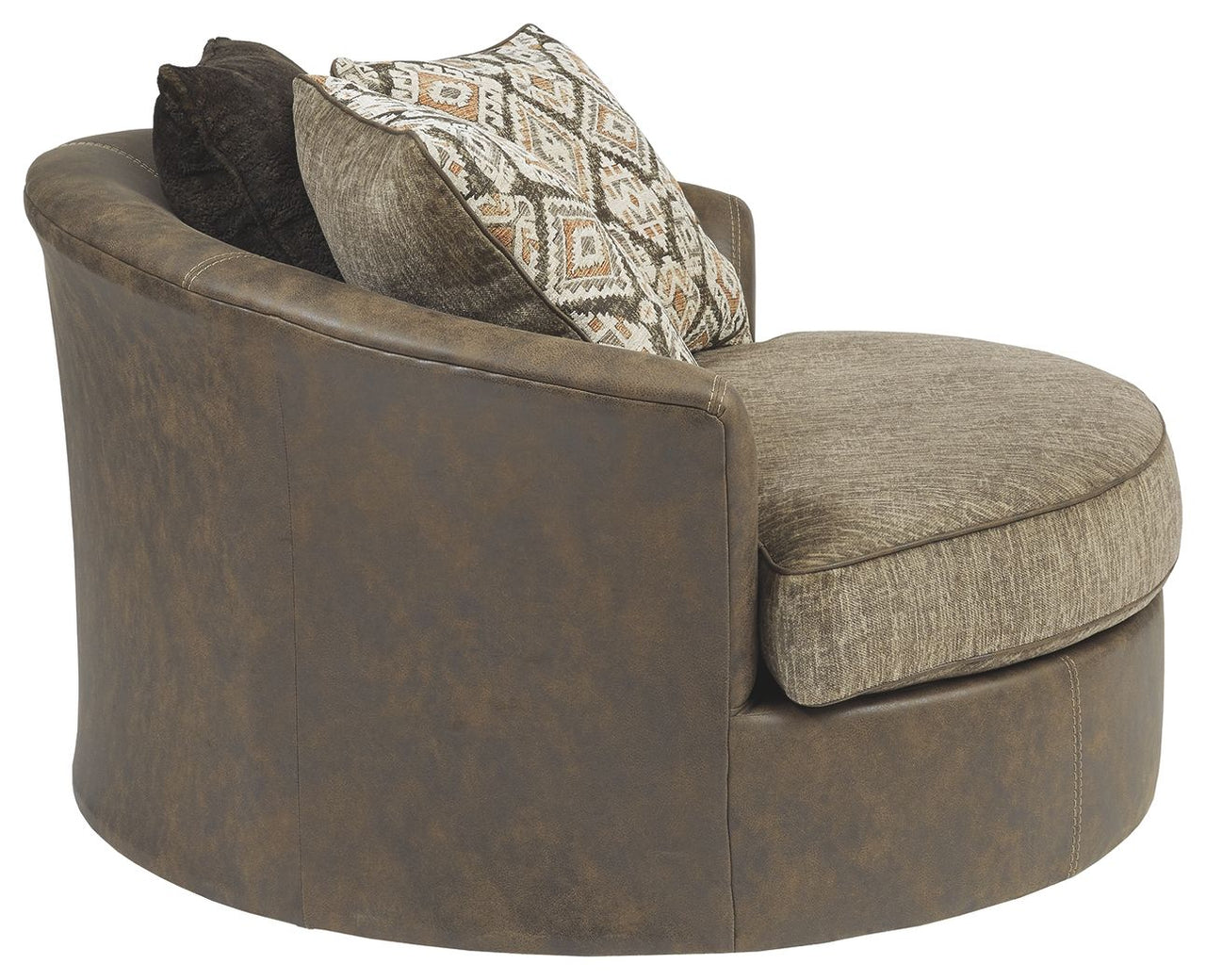 Abalone - Chocolate - Oversized Swivel Accent Chair - Tony's Home Furnishings