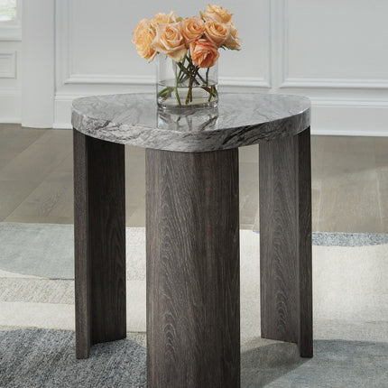 Surmour - Gray / Brown - Triangle End Table Signature Design by Ashley® 