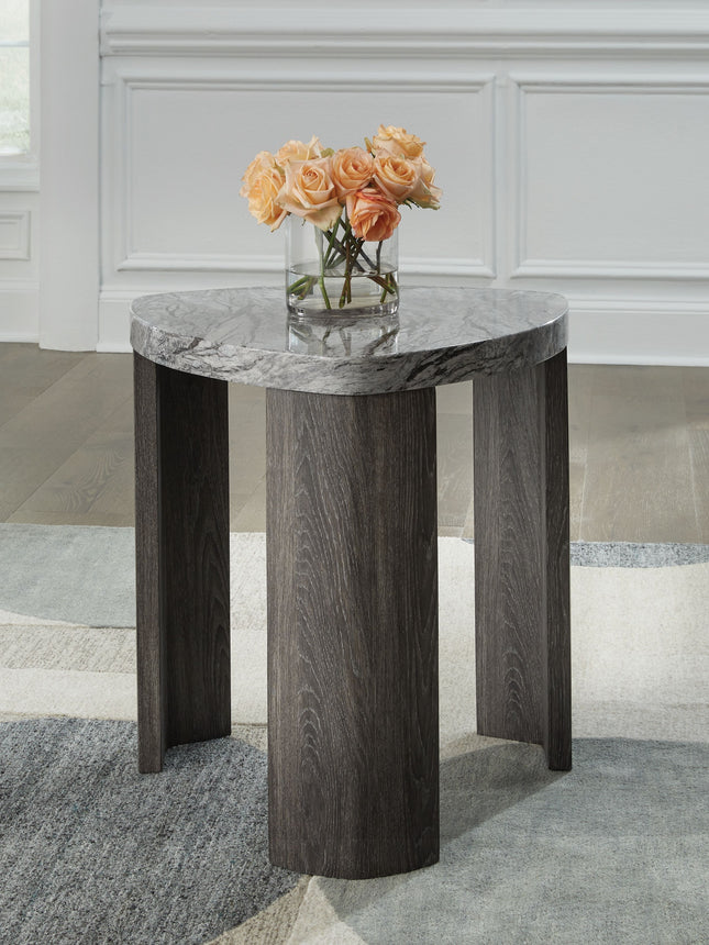 Surmour - Gray / Brown - Triangle End Table Signature Design by Ashley® 