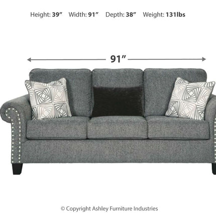 Agleno - Charcoal - Sofa Ashley Furniture 