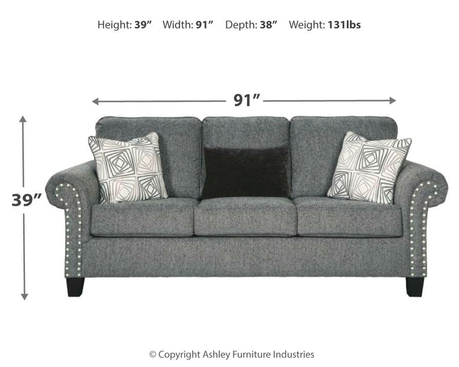 Agleno - Charcoal - Sofa Ashley Furniture 