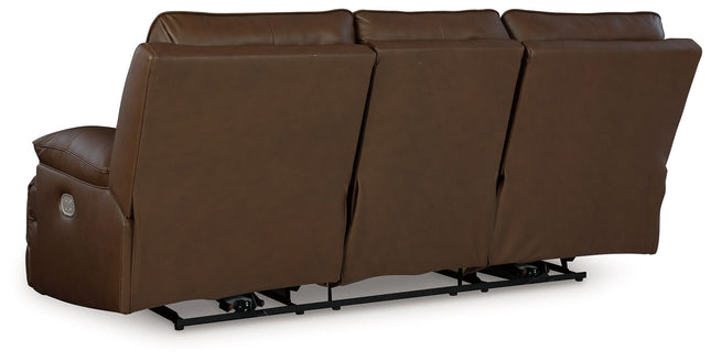 Vonryan - Tobacco - Power Reclining Sofa With Adj Headrest Signature Design by Ashley® 