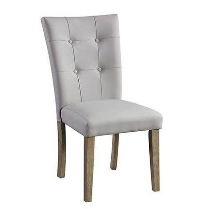 Charnell - Side Chair (Set of 2) - Gary PU & Oak Finish ACME 