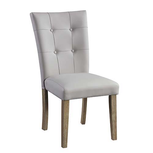 Charnell - Side Chair (Set of 2) - Gary PU & Oak Finish ACME 