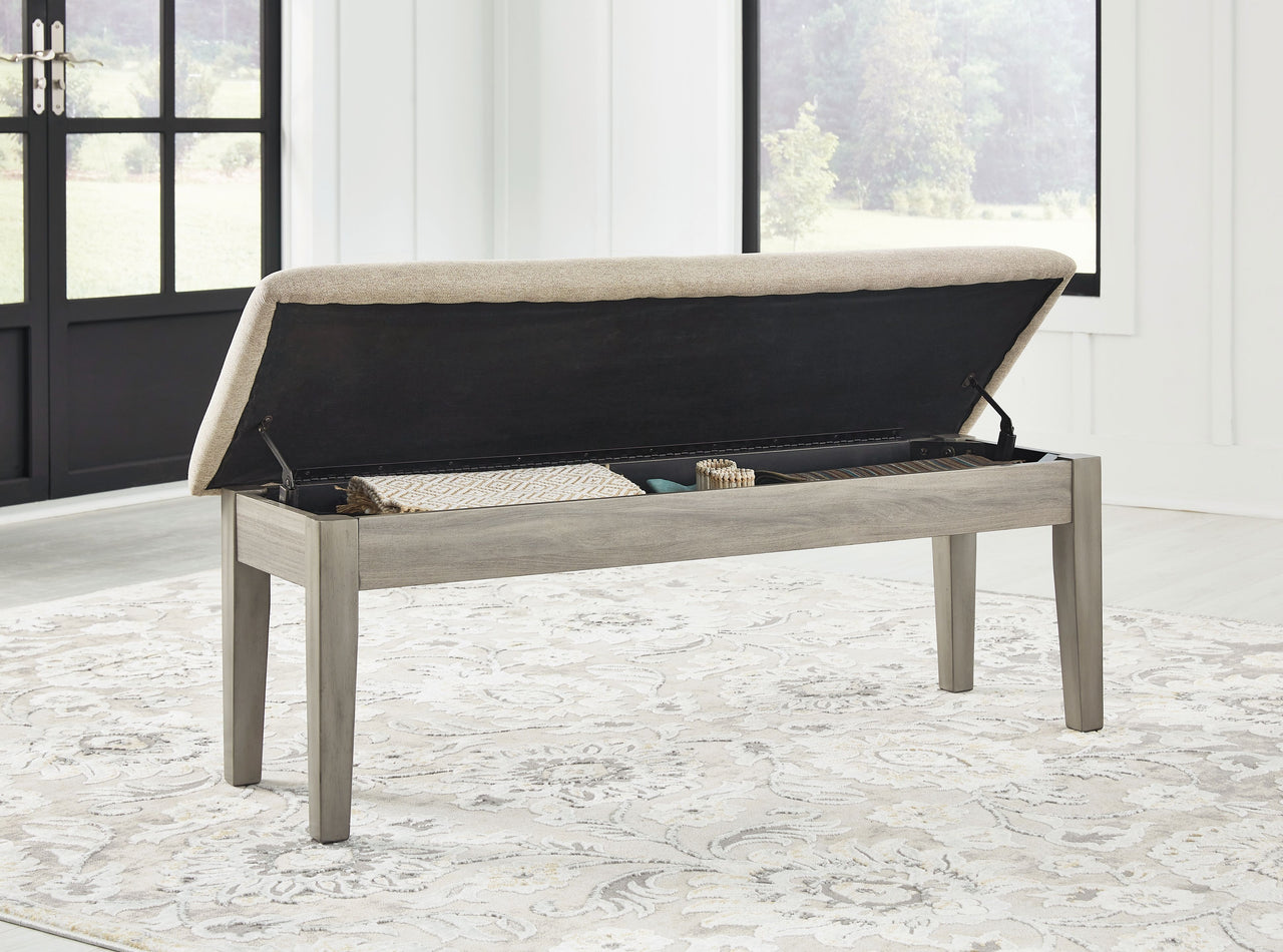 Parellen - Beige / Gray - Upholstered Storage Bench - Tony's Home Furnishings