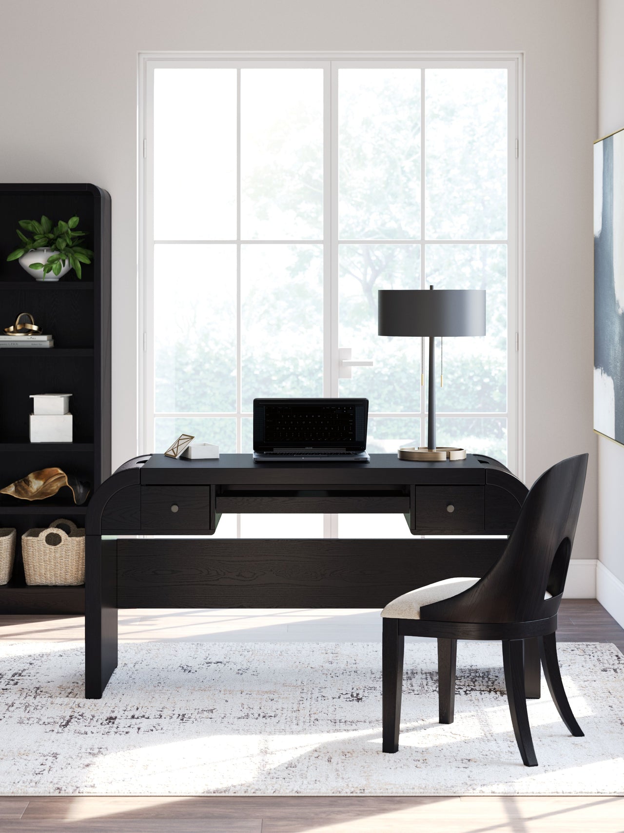 Rowanbeck - Black - Home Office Desk - Tony's Home Furnishings