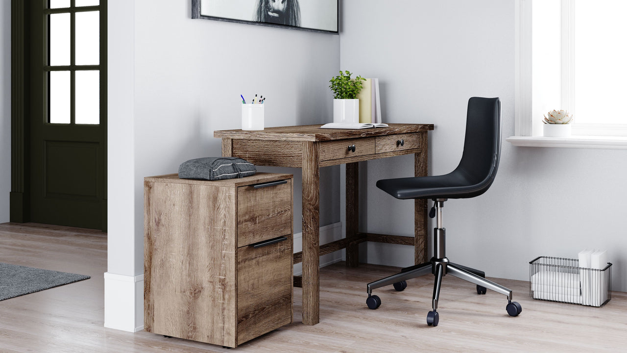 Arlenbry - Gray - 2 Pc. - Home Office Desk, Swivel Desk Chair - Tony's Home Furnishings