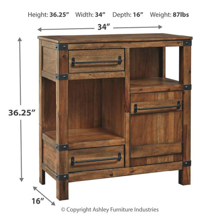 Roybeck - Light Brown / Bronze - Accent Cabinet Ashley Furniture 