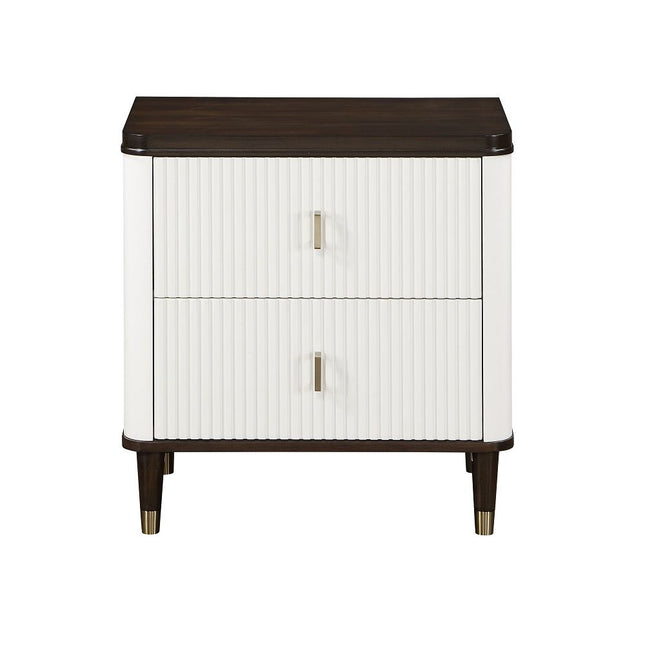 Carena - Nightstand With USB - White & Brown ACME 