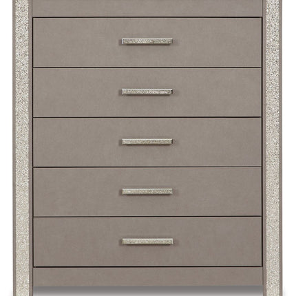 Surancha - Gray - Five Drawer Wide Chest Signature Design by Ashley® 