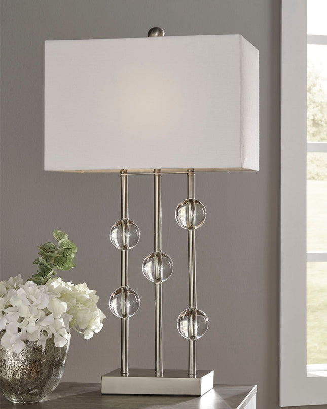 Jaala - Pearl Silver Finish - Metal Lamp Ashley Furniture 