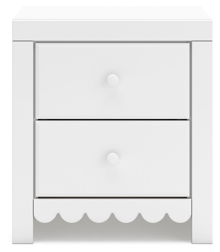 Mollviney - White - Two Drawer Night Stand - Tony's Home Furnishings
