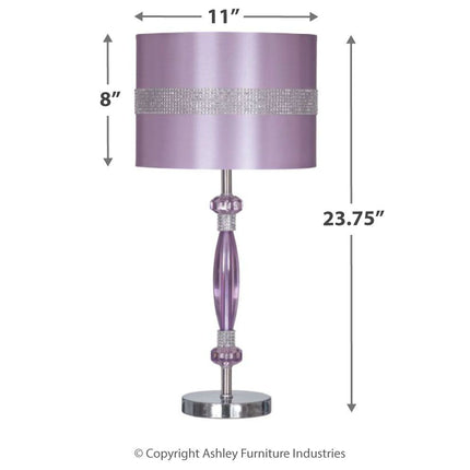 Nyssa - Purple - Metal Table Lamp Signature Design by Ashley® 