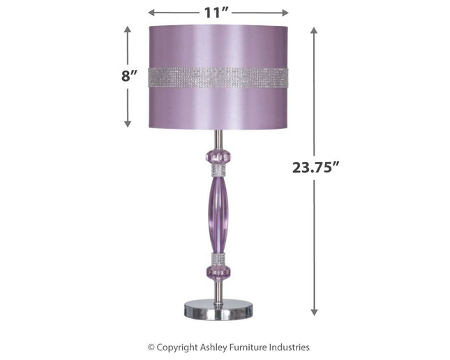 Nyssa - Purple - Metal Table Lamp Signature Design by Ashley® 