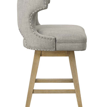 Everett - Counter Height Chair (Set of 2) - Fabric & Oak ACME 