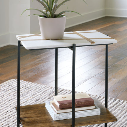 Braxmore - White / Light Brown - Accent Table Signature Design by Ashley® 