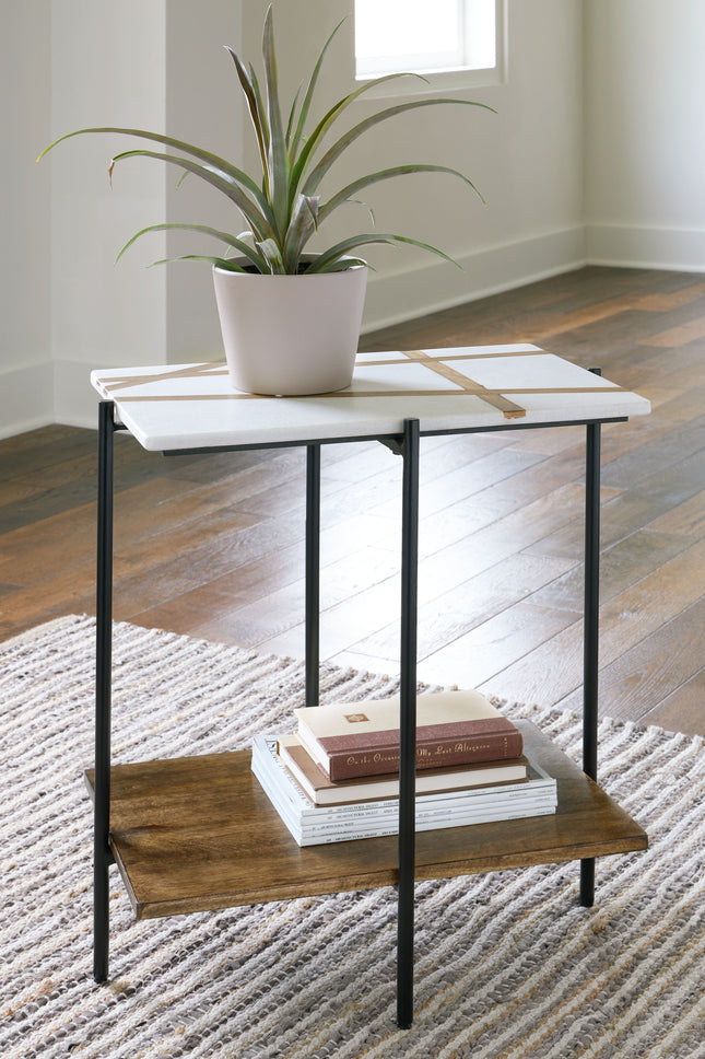 Braxmore - White / Light Brown - Accent Table Signature Design by Ashley® 